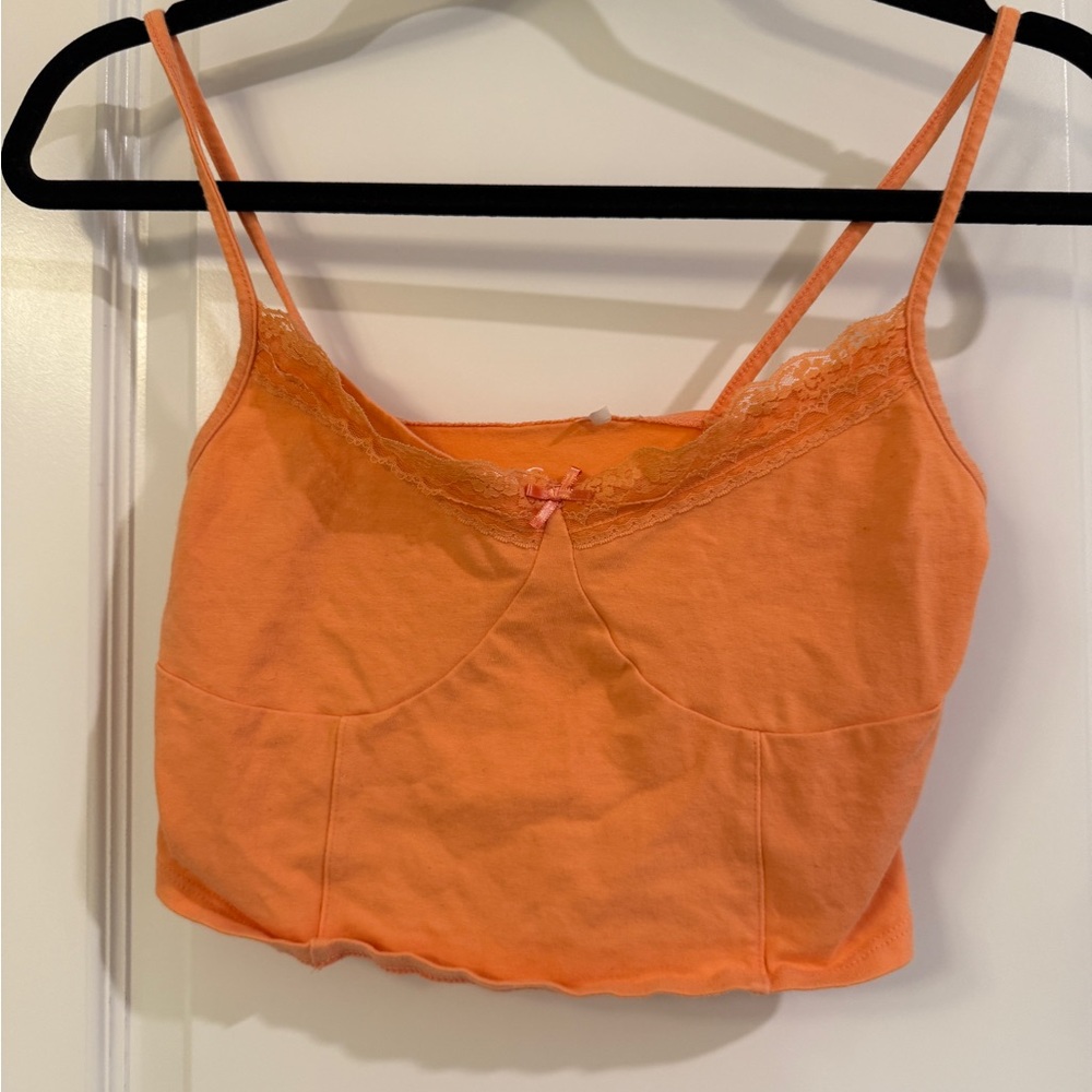 PacSun Orange Camisole with Lace Trim